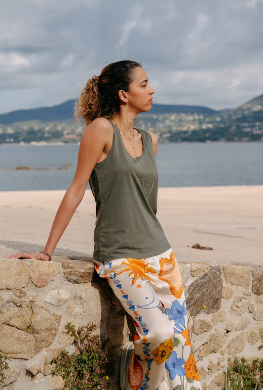 pantalon imprimé soleil